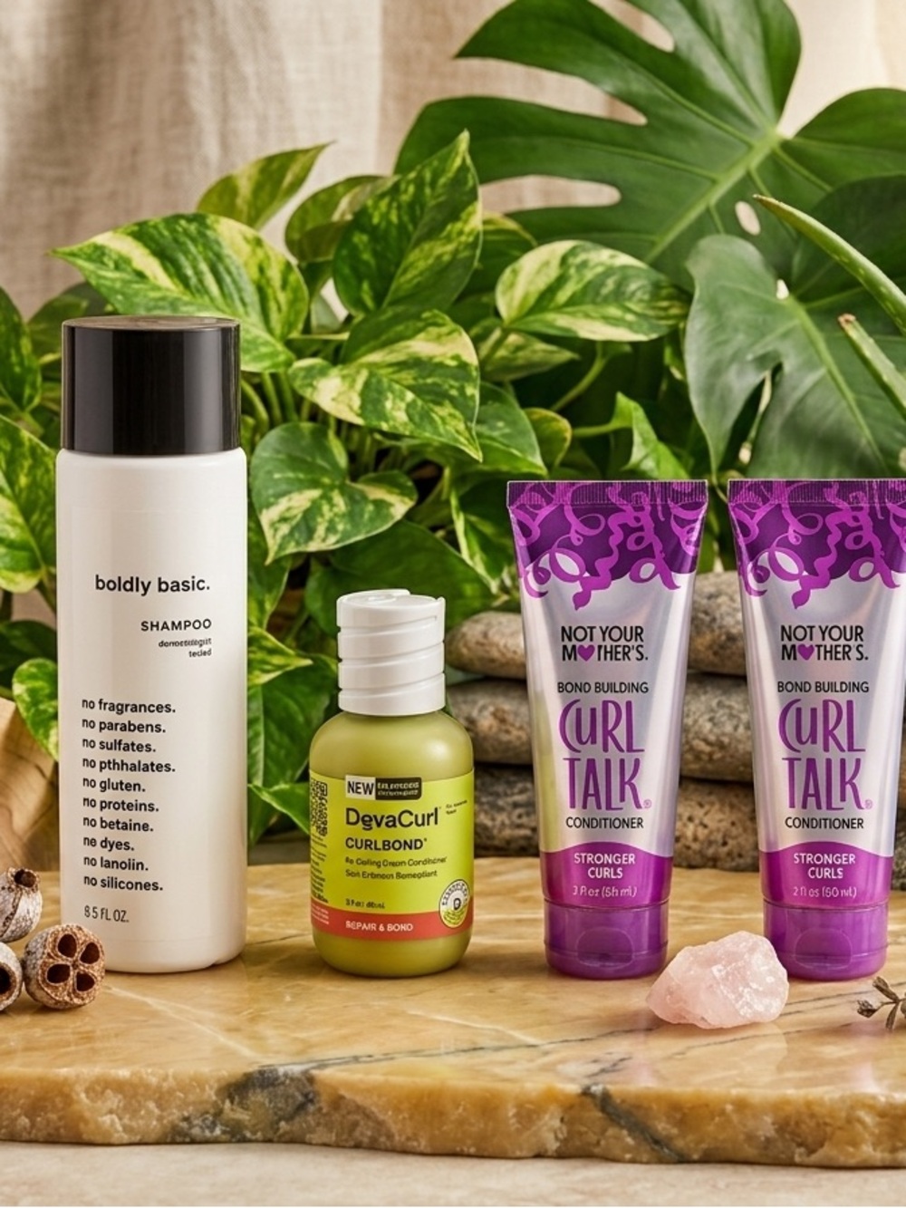 Items for curly hair (bonding curl talk, DeVaCurl)shampoo,conditioner,leave in